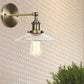 Frendorf | Messing Cone/Glocke Schwenk Shade Wandlampe Industrie Klar Glas Einzel Esszimmer Wandmontage Leuchte