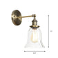 Frendorf | Messing Cone/Glocke Schwenk Shade Wandlampe Industrie Klar Glas Einzel Esszimmer Wandmontage Leuchte