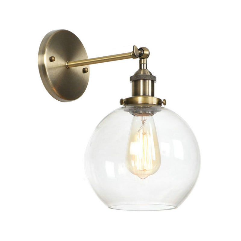 Frendorf | Messing Cone/Glocke Schwenk Shade Wandlampe Industrie Klar Glas Einzel Esszimmer Wandmontage Leuchte