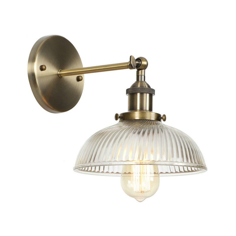 Frendorf | Messing Cone/Glocke Schwenk Shade Wandlampe Industrie Klar Glas Einzel Esszimmer Wandmontage Leuchte