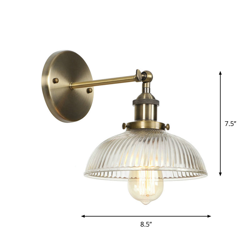 Frendorf | Messing Cone/Glocke Schwenk Shade Wandlampe Industrie Klar Glas Einzel Esszimmer Wandmontage Leuchte