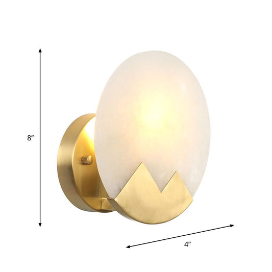 Frendorf | Messing 1-Licht Wandlamp Bevestiging Antieke Frosted Witte Glas Tulp Shade/Cylinder Wandmontage Licht met Arm