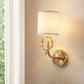 Frendorf | Messing 1-Licht Wandlamp Bevestiging Antieke Frosted Witte Glas Tulp Shade/Cylinder Wandmontage Licht met Arm