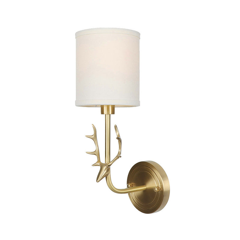 Frendorf | Messing 1-Licht Wandlamp Bevestiging Antieke Frosted Witte Glas Tulp Shade/Cylinder Wandmontage Licht met Arm