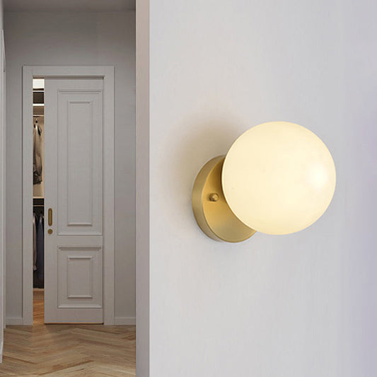 Frendorf | Messing 1-Licht Wandlamp Bevestiging Antieke Frosted Witte Glas Tulp Shade/Cylinder Wandmontage Licht met Arm