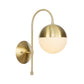 Frendorf | Messing 1-Licht Wandlamp Bevestiging Antieke Frosted Witte Glas Tulp Shade/Cylinder Wandmontage Licht met Arm