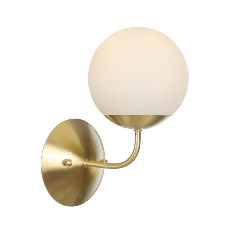 Frendorf | Messing 1-Licht Wandlamp Bevestiging Antieke Frosted Witte Glas Tulp Shade/Cylinder Wandmontage Licht met Arm