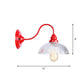 Frendorf | Eisenrote Wandbeleuchtung Kit Gooseneck 1 Glühbirne Loft-Stil Wandbeleuchtung mit Kegel/Sphäre/Glocke Klar Glas Schirm