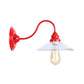 Frendorf | Eisenrote Wandbeleuchtung Kit Gooseneck 1 Glühbirne Loft-Stil Wandbeleuchtung mit Kegel/Sphäre/Glocke Klar Glas Schirm