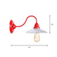 Frendorf | Eisenrote Wandbeleuchtung Kit Gooseneck 1 Glühbirne Loft-Stil Wandbeleuchtung mit Kegel/Sphäre/Glocke Klar Glas Schirm