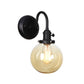 Frendorf | 1-Licht Gooseneck Wandlampe Vintage Küche Wandmontage Licht mit Ball/Diamant/Kegel Klar/Amber Glas Schirm in Schwarz