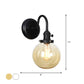 Frendorf | 1-Licht Gooseneck Wandlampe Vintage Küche Wandmontage Licht mit Ball/Diamant/Kegel Klar/Amber Glas Schirm in Schwarz