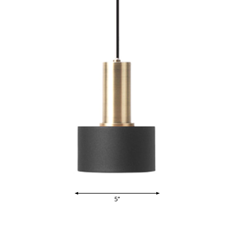 Nordic 1-Birne Hängeleuchte Schwarz und Gold Rund/Kegel/Zylinder Pendelleuchte mit Eisen-Schatten für die Küche