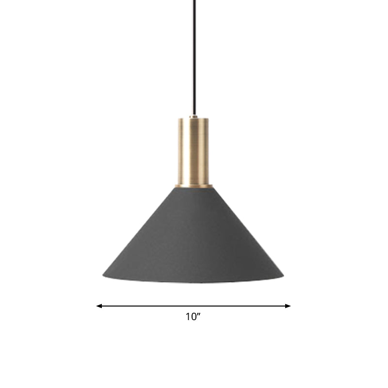 Nordic 1-Birne Hängeleuchte Schwarz und Gold Rund/Kegel/Zylinder Pendelleuchte mit Eisen-Schatten für die Küche
