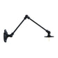 Frendorf | Verstelbare 2-armige ijzeren wandlamp Warehouse 1-licht studio taak wandlamp met schijfschaduw in zwart, 4"/12"/19.5" lang