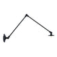 Frendorf | Verstelbare 2-armige ijzeren wandlamp Warehouse 1-licht studio taak wandlamp met schijfschaduw in zwart, 4"/12"/19.5" lang