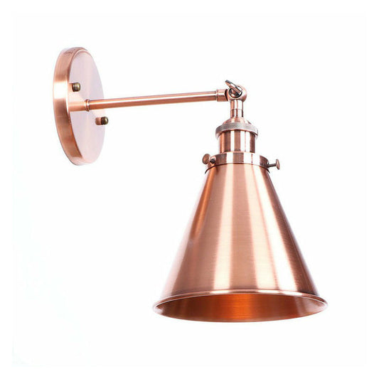 Frendorf | Verstelbare IJzeren Koper Wandleeskamp Hoorn/Schaal/Conus Enkele-Lamp Loftstijl Wandlamp voor Woonkamer