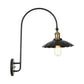 Frendorf | Eisen Scheune/Schale/Wellenschliff Wandlicht Kit Vintage 1 Glühbirne Nachttisch Lese Wandlampe mit geschwungenem Arm in Schwarz