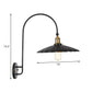 Frendorf | Eisen Scheune/Schale/Wellenschliff Wandlicht Kit Vintage 1 Glühbirne Nachttisch Lese Wandlampe mit geschwungenem Arm in Schwarz