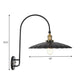 Frendorf | Eisen Scheune/Schale/Wellenschliff Wandlicht Kit Vintage 1 Glühbirne Nachttisch Lese Wandlampe mit geschwungenem Arm in Schwarz