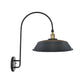 Frendorf | Eisen Scheune/Schale/Wellenschliff Wandlicht Kit Vintage 1 Glühbirne Nachttisch Lese Wandlampe mit geschwungenem Arm in Schwarz