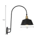 Frendorf | Eisen Scheune/Schale/Wellenschliff Wandlicht Kit Vintage 1 Glühbirne Nachttisch Lese Wandlampe mit geschwungenem Arm in Schwarz