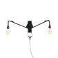 Frendorf | Industriële Scalloped/Exposed Wandlamp 1/2-Licht IJzeren Plug-in Wandgemonteerde Verlichting met Lange Swingarm in Zwart