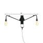 Frendorf | Industriële Scalloped/Exposed Wandlamp 1/2-Licht IJzeren Plug-in Wandgemonteerde Verlichting met Lange Swingarm in Zwart