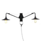 Frendorf | Industriële Scalloped/Exposed Wandlamp 1/2-Licht IJzeren Plug-in Wandgemonteerde Verlichting met Lange Swingarm in Zwart