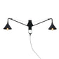 Frendorf | Industriële Scalloped/Exposed Wandlamp 1/2-Licht IJzeren Plug-in Wandgemonteerde Verlichting met Lange Swingarm in Zwart