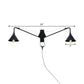 Frendorf | Industriële Scalloped/Exposed Wandlamp 1/2-Licht IJzeren Plug-in Wandgemonteerde Verlichting met Lange Swingarm in Zwart