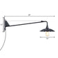 Frendorf | Industriële Scalloped/Exposed Wandlamp 1/2-Licht IJzeren Plug-in Wandgemonteerde Verlichting met Lange Swingarm in Zwart