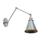 Frendorf | Untertasse/Kegel/Horn Nachttisch Lese Wandlampe Fabrik Metall Einzel 6"/8" W Chrom Wandmontage Lichtarmatur mit drehbarem Arm