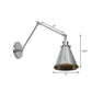 Frendorf | Untertasse/Kegel/Horn Nachttisch Lese Wandlampe Fabrik Metall Einzel 6"/8" W Chrom Wandmontage Lichtarmatur mit drehbarem Arm
