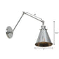 Frendorf | Untertasse/Kegel/Horn Nachttisch Lese Wandlampe Fabrik Metall Einzel 6"/8" W Chrom Wandmontage Lichtarmatur mit drehbarem Arm