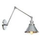Frendorf | Untertasse/Kegel/Horn Nachttisch Lese Wandlampe Fabrik Metall Einzel 6"/8" W Chrom Wandmontage Lichtarmatur mit drehbarem Arm