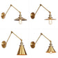 Eisen Messing Aufgaben Wandbeleuchtung gewellt/Horn/Kegel Einzel 6"/8" Breit Antike Wandlampe mit Schwenkarms