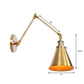 Eisen Messing Aufgaben Wandbeleuchtung gewellt/Horn/Kegel Einzel 6"/8" Breit Antike Wandlampe mit Schwenkarms