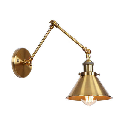 Frendorf | Eisen Messing Wandbeleuchtung Scalloped/Horn/Kegel Einzelne 6"/8" Breite Antike Wandlampe mit Schwenkarm