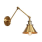 Eisen Messing Aufgaben Wandbeleuchtung gewellt/Horn/Kegel Einzel 6"/8" Breit Antike Wandlampe mit Schwenkarms