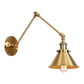 Eisen Messing Aufgaben Wandbeleuchtung gewellt/Horn/Kegel Einzel 6"/8" Breit Antike Wandlampe mit Schwenkarms
