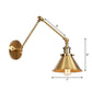 Eisen Messing Aufgaben Wandbeleuchtung gewellt/Horn/Kegel Einzel 6"/8" Breit Antike Wandlampe mit Schwenkarms