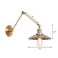 Eisen Messing Aufgaben Wandbeleuchtung gewellt/Horn/Kegel Einzel 6"/8" Breit Antike Wandlampe mit Schwenkarms