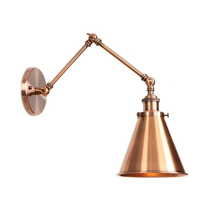 Frendorf | 6"/8" L 2-Gelenk Schwenkarm Eisen Wandlicht Industrie 1 Glühbirne Studio Arbeitswandlampe mit Kegelschirm in Bronze/Kupfer