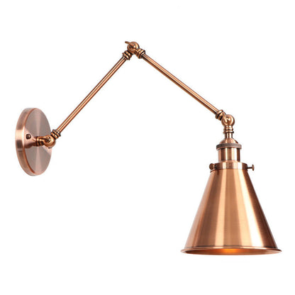 Frendorf | 6"/8" L 2-Gelenk Schwenkarm Eisen Wandlicht Industrie 1 Glühbirne Studio Arbeitswandlampe mit Kegelschirm in Bronze/Kupfer