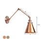 Frendorf | 6"/8" L 2-Gelenk Schwenkarm Eisen Wandlicht Industrie 1 Glühbirne Studio Arbeitswandlampe mit Kegelschirm in Bronze/Kupfer
