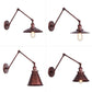 Frendorf | Rust Scalloped/Horn/Cone Wandlamp Loft 1 Hoofd Werkplaats Wandgemonteerde Leeslamp met 6"/8" Lange Zwenkarm