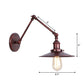 Frendorf | Rust Scalloped/Horn/Cone Wandlamp Loft 1 Hoofd Werkplaats Wandgemonteerde Leeslamp met 6"/8" Lange Zwenkarm