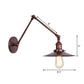 Frendorf | Rust Scalloped/Horn/Cone Wandlamp Loft 1 Hoofd Werkplaats Wandgemonteerde Leeslamp met 6"/8" Lange Zwenkarm