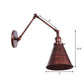 Frendorf | Rust Scalloped/Horn/Cone Wandlamp Loft 1 Hoofd Werkplaats Wandgemonteerde Leeslamp met 6"/8" Lange Zwenkarm